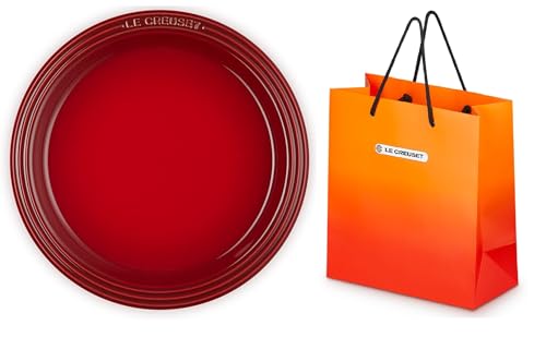 【ギフトショッパー付】ル・クルーゼ レジェ プレート 皿 大皿 23cm チェリーレッド 耐熱 耐冷 電子レンジ オーブン 食洗器 対応 オーブン皿 耐熱皿 カレー皿 パスタ皿 【日本正規販売品】ル・クルーゼ ギフトバッグ 幅29cm×高さ28cm×マチ1