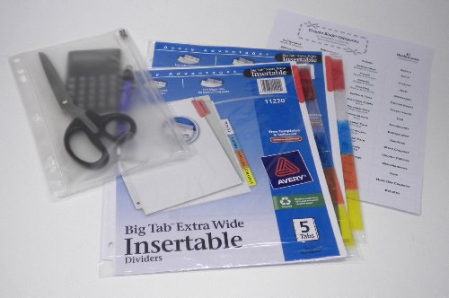 Instant Coupon Binder Kit - everything you need except the binder: 50 pages, 10 dividers, zipper pouch and bonus sleeve