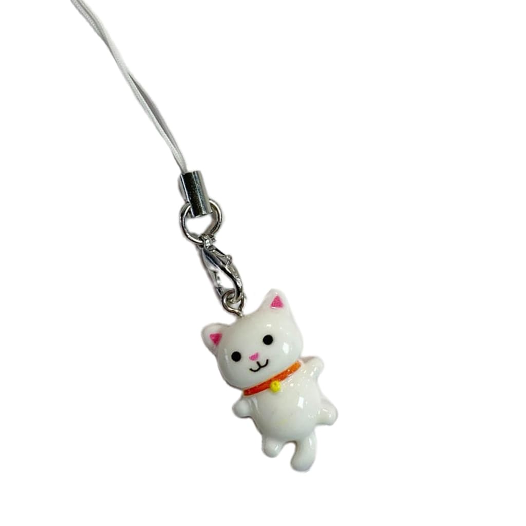 XIAHIOPT Lovely Cat Pendant Phone Chain Strap Kitten Charm Keychain Phone Lanyard Acrylic Keyring Bag Ornament Jewelry Gift