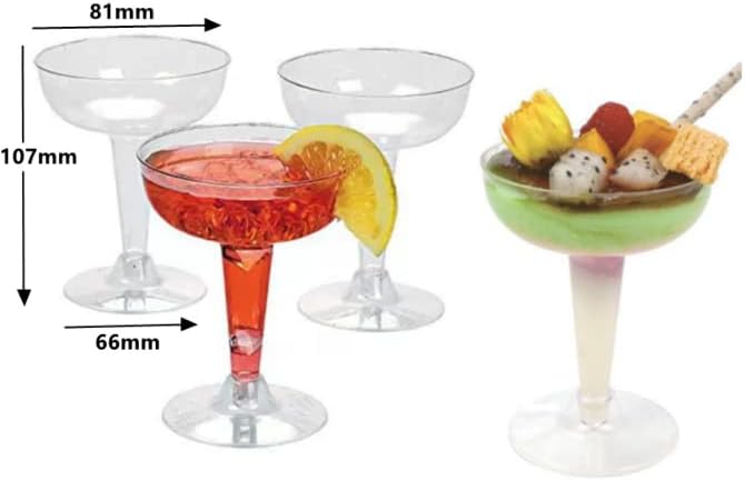 Miniatura 8 de 50 vasos de plástico de champán para eliminar cupé, copas de plástico de margarita, vasos de Martini, tazas de cóctel de plástico para fiesta, bar,