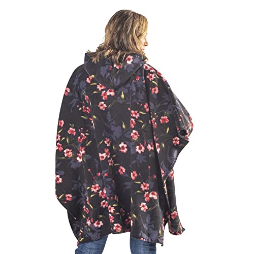 Le Moda Full Zip Hooded Poncho with Kangaroo Pockets | Winter Collection | Variety of Prints | One Size Fits All3