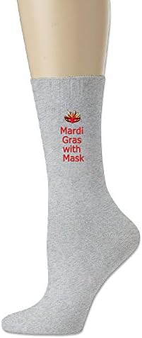 JESUS SAUCEDO Mardi Gras With Mask Fashion Pattern Lightweight Cotton Stockings Hose Sport Crew Socks