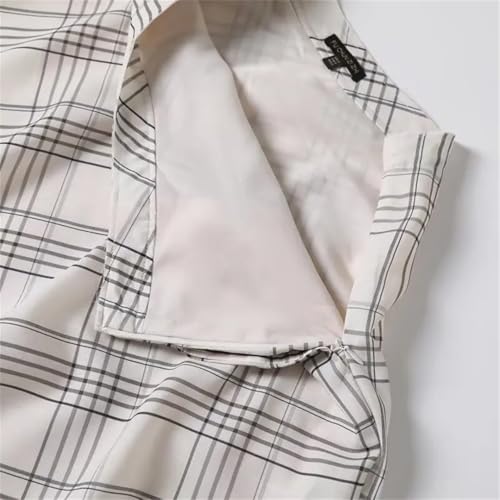 Women Plaid High Waist Slim Skirt Tulle Drape Casual Office A-Line Skirts3