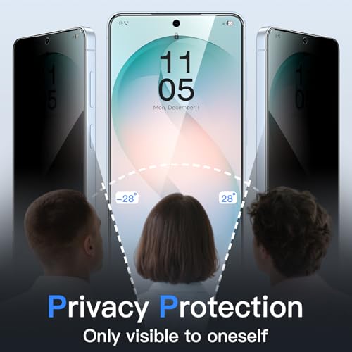 Image of JETech Privacy Tempered Glass Screen Protector Guard for Samsung Galaxy S26 Plus with Camera Lens Protector, Anti-Spy, Easy Installation Tool, Fingerprint ID Compatible, 2-Pack Each