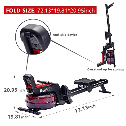 Housefit Water Rower Rowing Machines For Home Use 350Lbs Weight Capacity Row Machine Exercise With Lcd Display And Ipad Phone Mount #TOP1