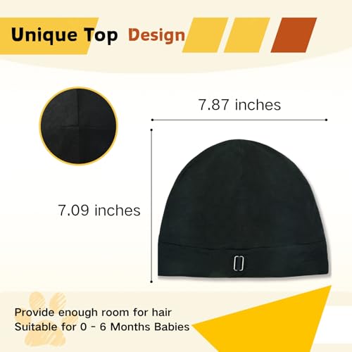 Baby Silky Satin Bonnet for 0-6 Months -Adjustable Infant Hair Care Sleep Cap4