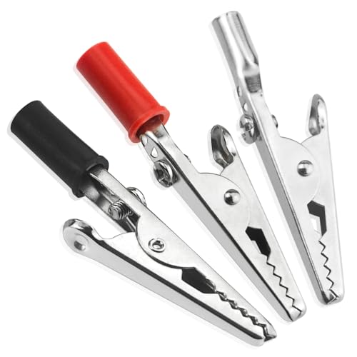 WMYCONGCONG 22 PCS Metal Alligator Clips Electrical Test Clamps with Plastic Hands Red Black Kit Alligator Clip Spring Clamps for Laboratory Electric Testing Work