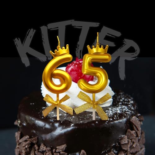 Image of KITTER 1 Pc 6 Number Crown Candle for Birthday Cake Metallic Golden Number 6 Birthday Cake Decoration Cake Topper Candles with Crown on Top 0-9 Numbers Candles for Anniversary (Pack of 1, Gold)