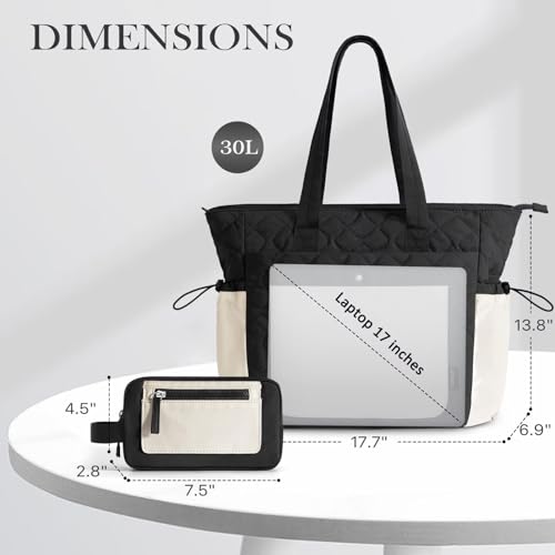 TOPEAST Tote Bag for Women, Lightweight Puffer Tote Bag with Zipper, Work Bags for Nurse Teacher, Travel Puffy Handbag3