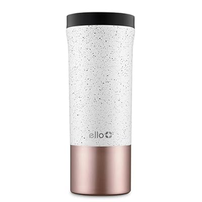 Ello Miri 16oz Vacuum Insulated Stainless Steel Travel Mug, Leak-Proof Slider Lid, Keeps Hot for 5 Hours, Perfect for Coffee or Tea, BPA-Free, Fits Most Cupholders, Holiday Gift, Speckle