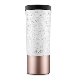 Ello Miri 16oz Vacuum Insulated Stainless Steel Travel Mug, Leak-Proof Slider Lid, Keeps Hot for 5 Hours, Perfect for Coffee or Tea, BPA-Free, Fits Most Cupholders, Holiday Gift, Speckle