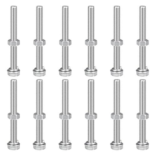Tornillos de cabeza hexagonal M8 x 80 mm de acero inoxidable 304 con tuercas, 12 juegos completos