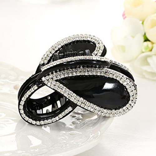 Lurrose 3 peças Hotelblack Claw M elegante cabelo criativo senhoras aperto de strass para cocar clip