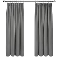 Deconovo Grey Blackout Curtains Thermal Super Soft Pencil Pleat Curtains Bedroom 46 x 54 Drop Inch Light Grey 2 Panels