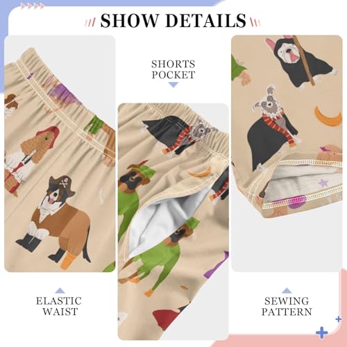 ZZXXB Halloween Dogs Boys Long Pants Soft Trousers Elastic Waist Kids Lounge Bottoms with Pockets S-XL4
