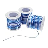 SOIMISS 3 piezas Cuerda Trenzada de Poliéster Teñido Segmentado para Macramé y Nudos Chinos Cuerda Resistente para Hacer Pulseras Collares y Manualidades DIY de Compactos para Joyería