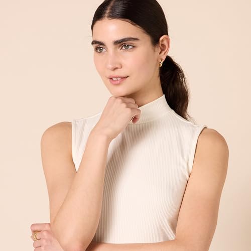 Amazon Essentials Women's Mock-Neck Slim-Fit Rib-Knit Sleeveless Top, Pack of 24