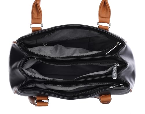 Image of Stylish Women Faux Leather Handbags Medium size 3 Comaprtment Office College Daily use Shoulder bag for Women