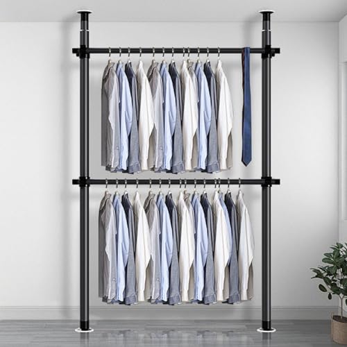 Xalteafe Barra Telescópica Perchero,Armario Abierto Ajustable,Perchero de Suelo telescópico,Perchero Telescópico Ajustable,Altura Regulable de 110 a 300 cm,para Dormitorio,vestidor,Oficina