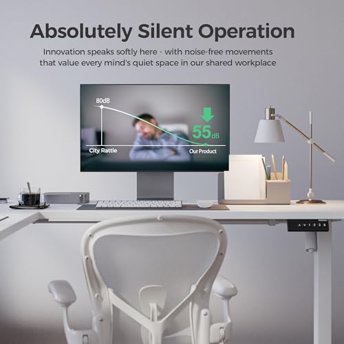 Image of Agilestic 63 x 55 Inch L Shaped Standing Desk Adjustable Height, Corner Standing Desk, Sit Stand Up Computer Table, Splice Board, White