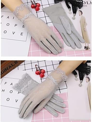 Summer Sunshade Driving Touch Screen Gloves Women's Ice Lace Short Thin Riding Outdoor