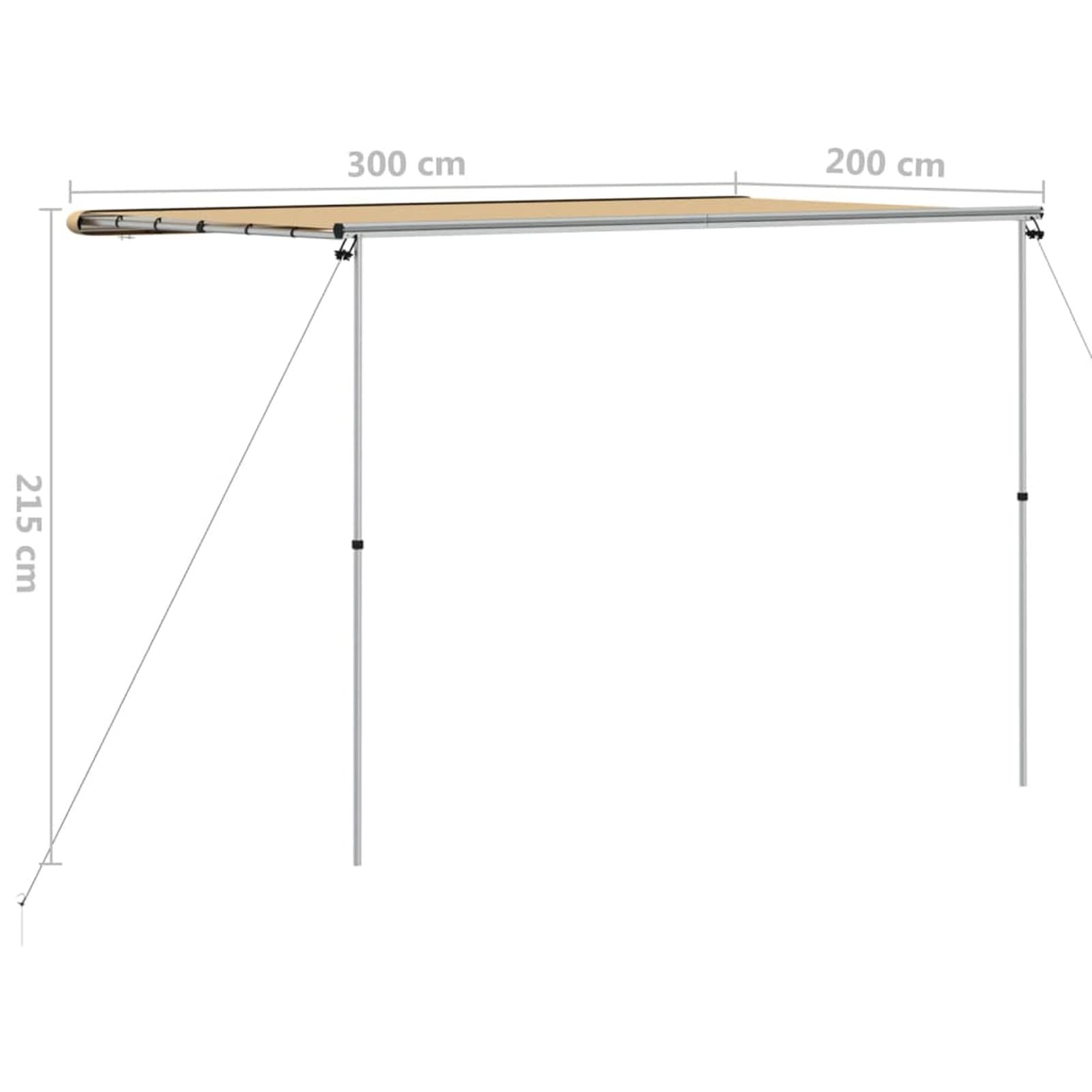 Gecheer Wohnwagen-Markise Balkonmarkise Terrassenmarkise Sonnenmarkise Sonnenschutz Sichtschutz Terrasse Garten Balkon Outdoor-Markise 3x2x2,15 m Beige
