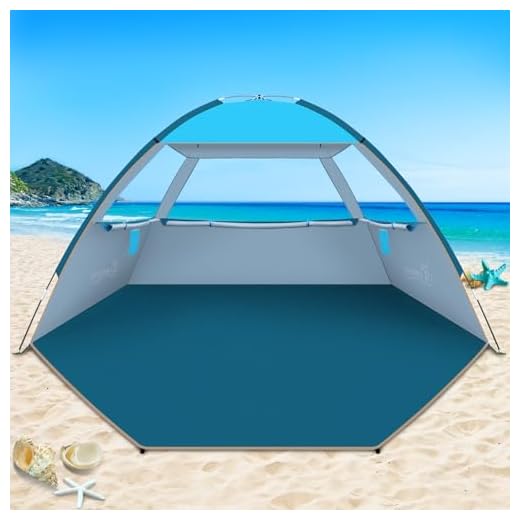 COMMOUDS Tente de Plage Anti UV pour 6-8 Personnes - Familiale, Facile à Installer Et à Transporter - Parasol pour La Plage, Le Camping, La Pêche, l'Extérieur