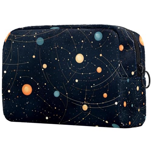 Grande costellazioni notte bagliore trucco borsa cerniera sacchetto viaggio cosmetici organizzatore per le donne multicolore 2 Art Deco