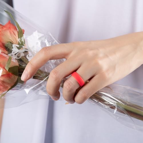 Egnaro Women's Bridal Rings Sets, 6mm Wide, 2mm Thick, Silicone Wedding Rubber Band with Half Size, Inner Arc Ergonomic Breathable Design by Egnaro - Image 5