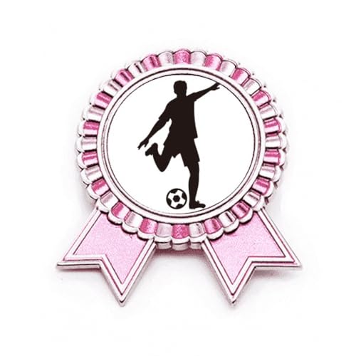 Broche rose pour médaille de football taille M en métal de qualité