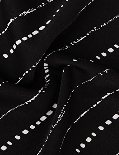 Timeson Blouses For Women Fashion 2022,Women's Work Tops And Blouses For Office Short Sleeve Tunics Tops For Leggings Casual V Neck Professional Sheer Summer Silk Black Stripe Large #TOP3