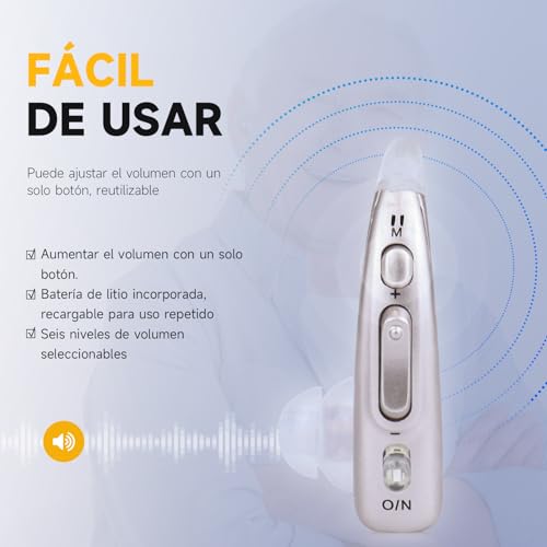 Dispositivo recargable Eovuox A313 plata con sonido HD y reducción de ruido 2