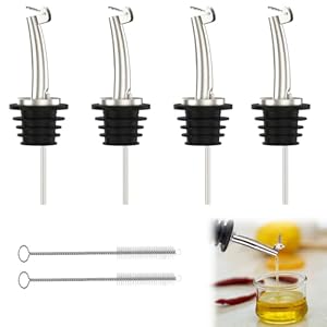 Schenktuit van roestvrij staal, 4 stuks cocktailschenktuit, professionele schenktuit voor wijn, cocktail, olijfolie, sap, siroop, azijn