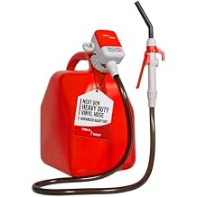 TERA PUMP - Flow Control Fuel Transfer Pump 2nd Gen. - Powerful Transfer at 2.5 GPM, Newly Upgraded with Universal Built-In Adapter, Durable Vinyl Hose for Gasoline, Diesel, E85, E15 & More