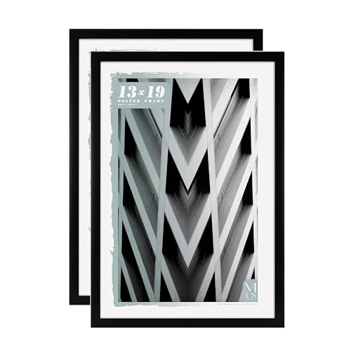 Image of MCS Gallery Foundation Poster Frame, Picture Frame For Wall Art, Black, 13 x 19 Inch, 2-pack