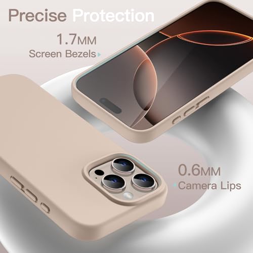 JETech iPhone 16 Pro Max Silicone Case, Desert Titanium - Image 6