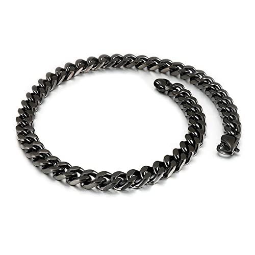 Collier acier inoxydable or à maille gourmette 12mm de large finition premium