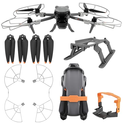 Craznick Propellers for DJI Air 3S Drone - 4Pcs Accessories Set with Propeller Guard Protector Landing Gear Low Noise Blades for DJI Air 3/Air 3S Drone Accessories Bundles