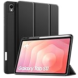TiMOVO Hülle für Samsung Galaxy Tab S11 11 Zoll 2025 SM-X730/X736B mit S Pen-Halterung, schlanker Ständer, weiche TPU-Rückseite, unterstützt automatisches Aufwachen/Schlafen, Schwarz