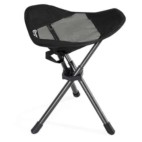 Portal 18.5' Tall Folding Tripod Stool for Adults, Lightweight Camping Seat with Carry Strap,Compact Foldable Chair Supports 225 lbs for Camping, Fishing, Hiking, Golf, Travel & Outdoor Events