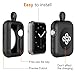 HALLEAST Compatible with Apple Watch Necklace Pendant Silicone Case Cover Replacement for iWatch Pendant Series 9 8 7 6 5 4 3 2 SE SE2 SE3, 38 40 41mm, Black