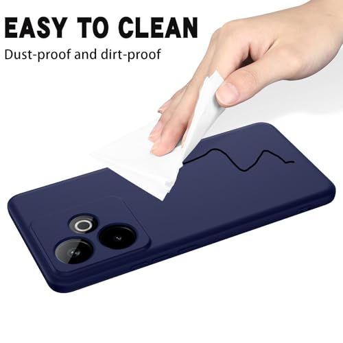 Image of Back Cover for Realme GT 7 5G / GT 7T 5G | Full Camera Protection | Premium Liquid Silicon Case | Flexible Bumper Case for Realme GT 7 5G / GT 7T 5G (Dark Blue)