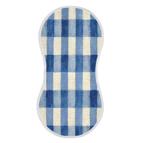 Kigai Gingham Baby Burp Cloths Extra Soft and Absorbent Burping Rags Cotton Burping Clothes Baby Washcloths for Newborn Boys Girls - 1 Pack