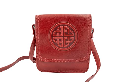 Image of Briomhar Irish Women's Leather Shoulder Bag - Celtic Knot Design Made in Ireland