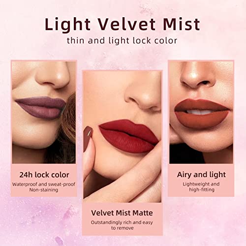 Aseawave 12Pcs Matte Liquid Lipstick Makeup Set, Special Zodiac Design Non-Stick 24 Hour Long Lasting Liquid Lipgloss Lip Stain Lip Gloss Set For Girls And Women #TOP4