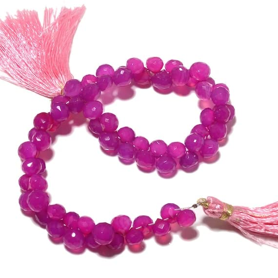 Perles briolettes en chalcédonite rose LKBEADS pour créer des bijoux bohèmes chics d'été