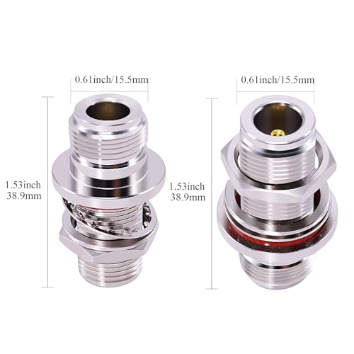 Conector Adaptador N Hembra a Hembra Coaxial 2Pzs miniatura 3