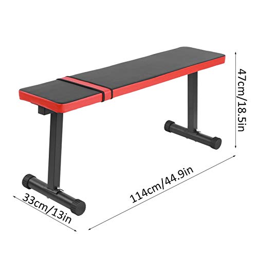Multifunctionele fitnessbank voor full-body oefeningen, haltergewichtheffen, fitness, platte kruk, uitrusting, zware structuur, 114 x 33 x 47 cm - Image 7