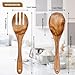 MYRAINBOW Salad Tongs, Wooden Spoons, Salad Tongs for Serving, 10-inch Serving Utensils Set Salad Servers Set Kitchen Cooking Utensil (Natural Wood)