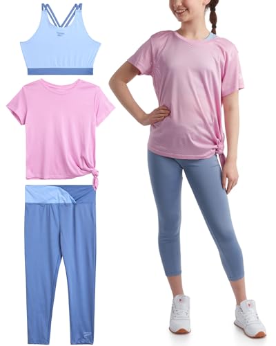 Ensemble Reebok leggings actifs fille évite la chaleur vêtement sport 3 pièces anti-irritation